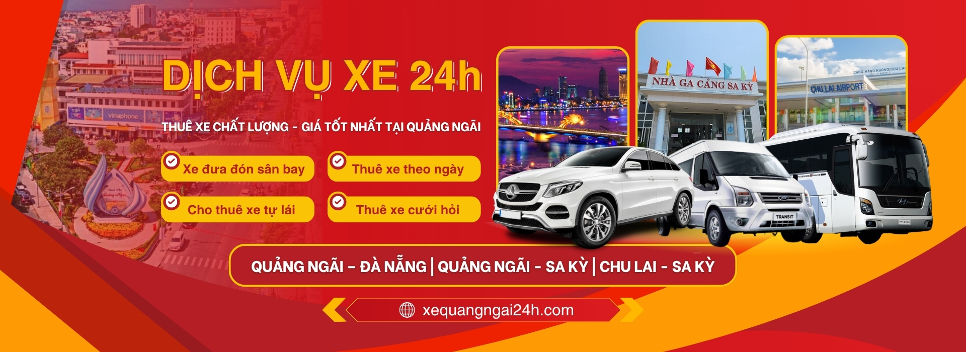 thuê xe quảng ngãi Xe du lịch Quảng Ngãi 24h